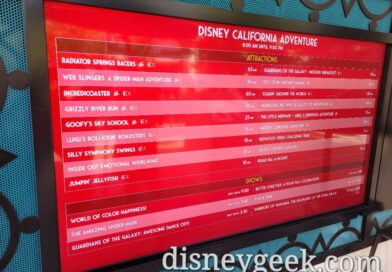 Disney California Adventure Wait Times at 3:21pm